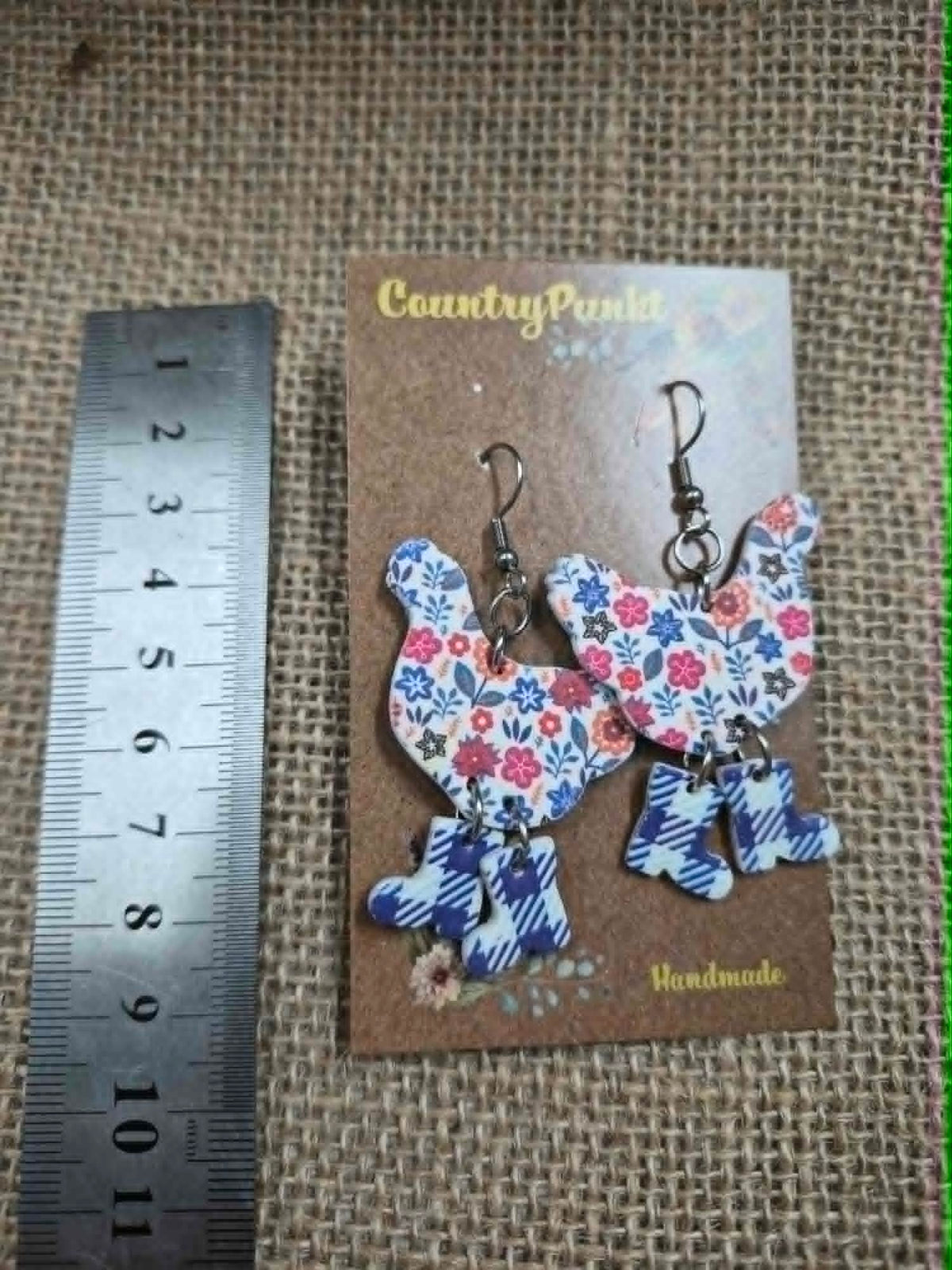 Chicks in Boots Handmade Polymer Clay Earrings