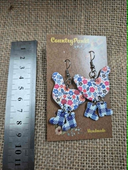 Chicks in Boots Handmade Polymer Clay Earrings