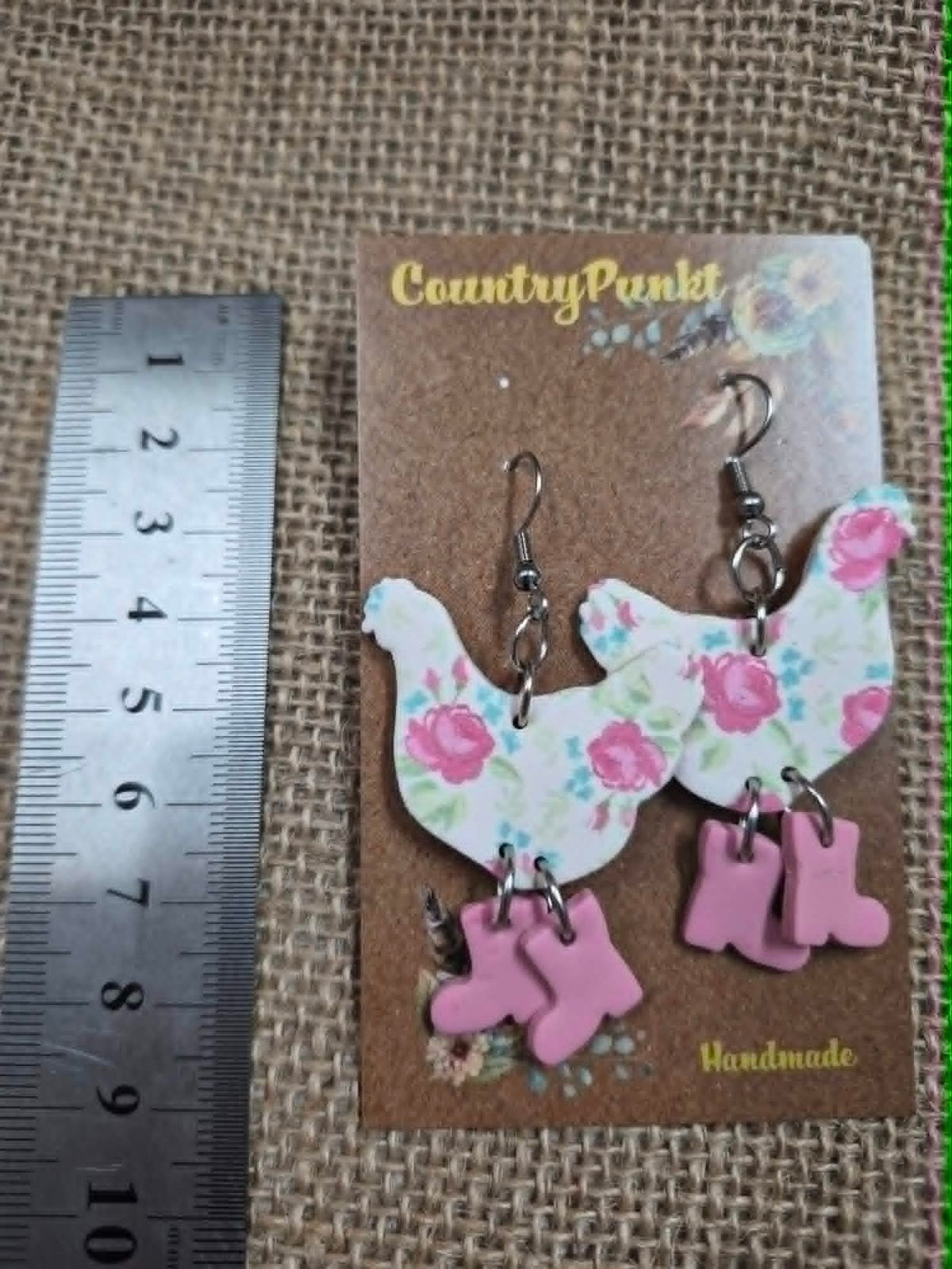 Chicks in Boots Handmade Polymer Clay Earrings
