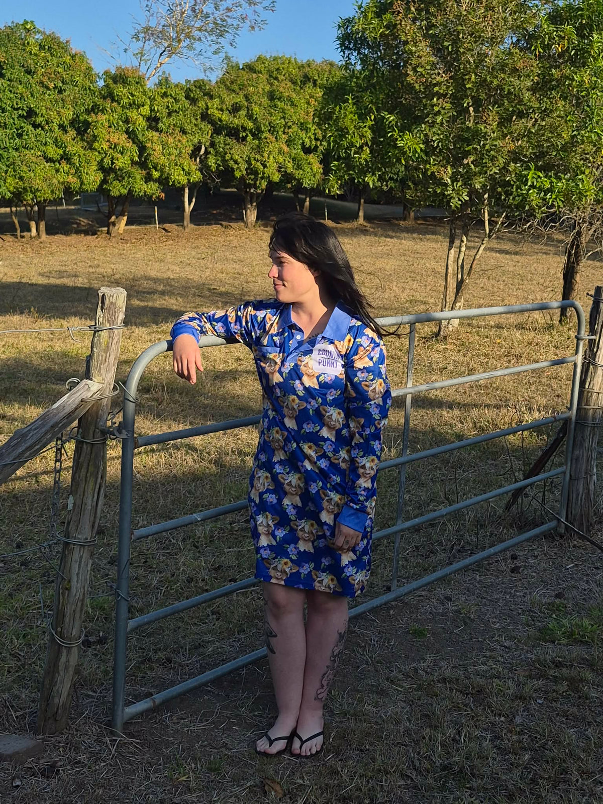 Sunny Cows Fishing Dress